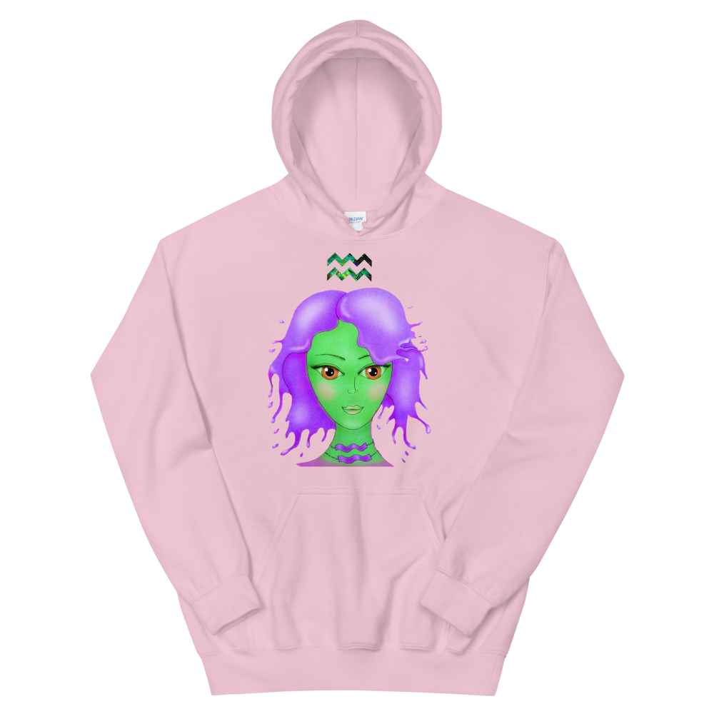 Athletic Casualwear Hoodie for Women- Aquarius Sun Sign. WickedYo.